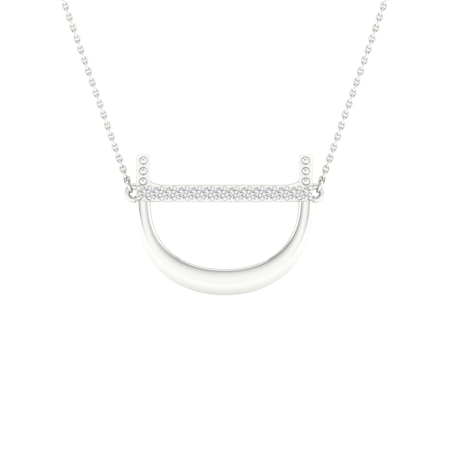 10kt White Gold 1/20ctw Diamond P1p2 Ladies Initial "d" Necklace