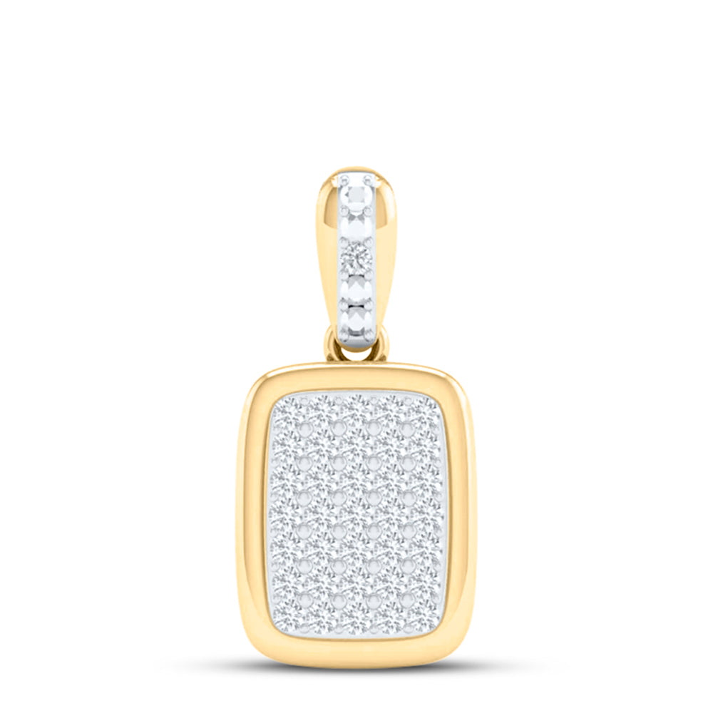 10kt Yellow Gold 1/10ctw Diamond P1p2 Fashion Rectangle Pendant