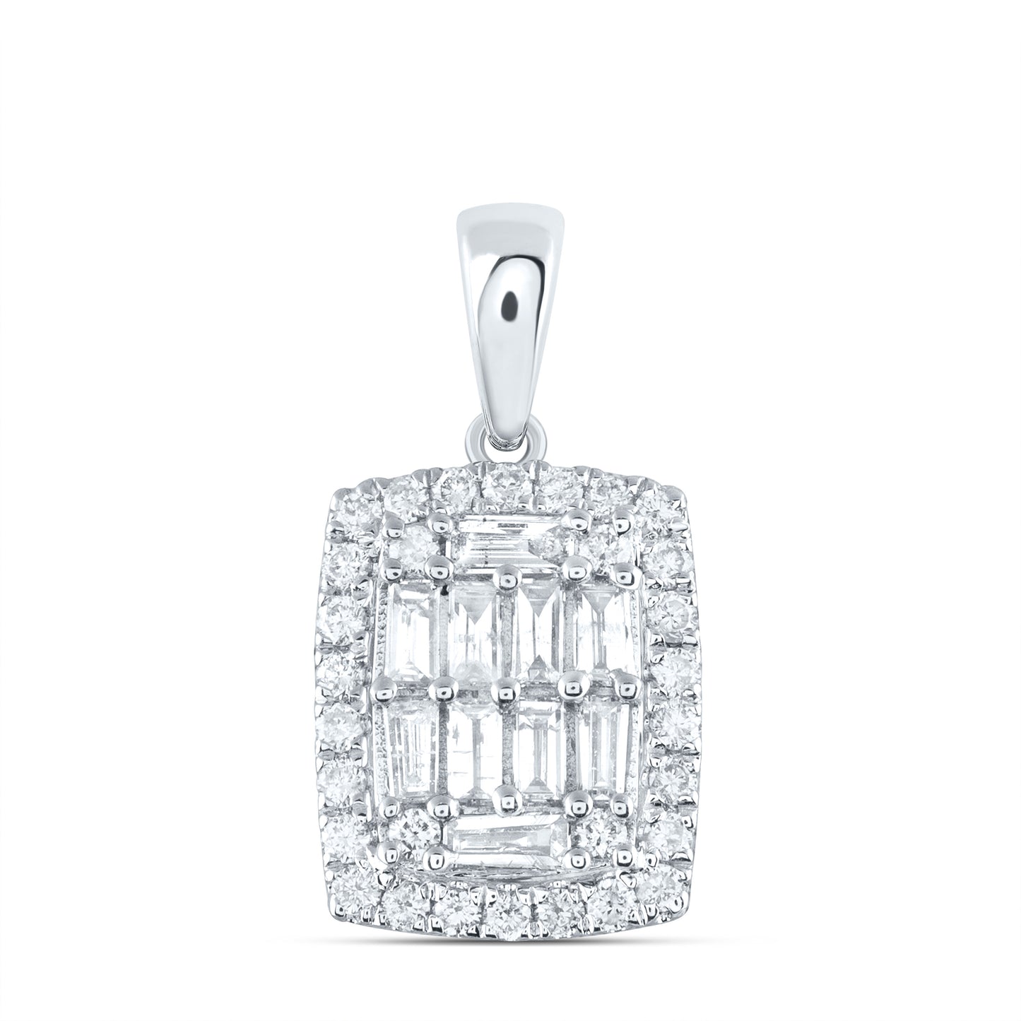 14kt White Gold 1/2ct Diamond Ana M Diana Square Pendant