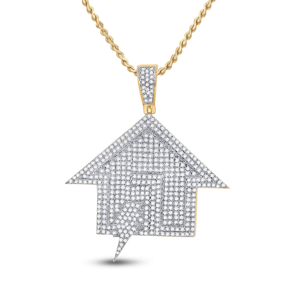 10kt Yellow Gold 1 1/4ct Diamond P1p2 Mens House Charm