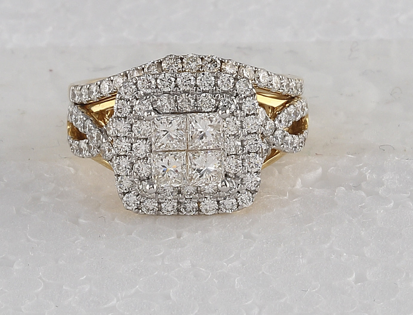 14K White Gold 1 7/8 Ct Diamond Bridal Set, Womens Size: 5-9
