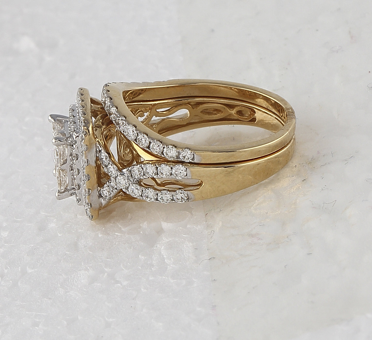14K White Gold 1 7/8 Ct Diamond Bridal Set, Womens Size: 5-9