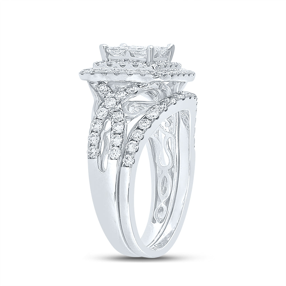 14K White Gold 1 7/8 Ct Diamond Bridal Set, Womens Size: 5-9