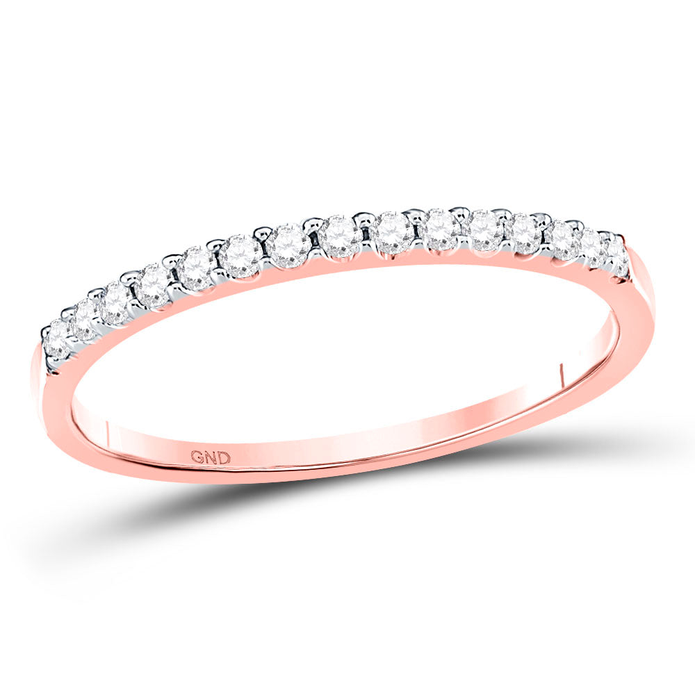 14kt Rose Gold Diamond Fashion Ladies Wedding Engagement Anniversary Band