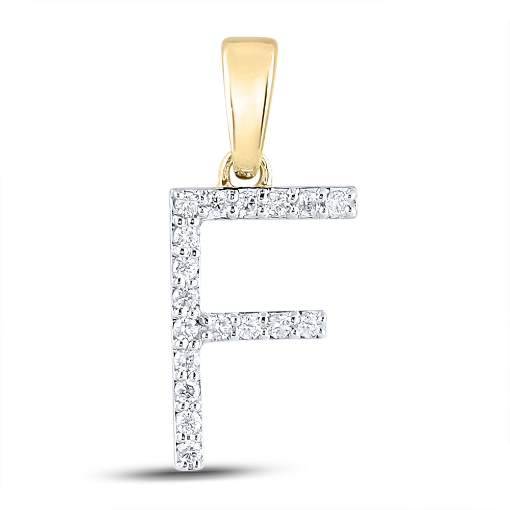 14kt Yellow Or White Gold Diamond Ladies Initial Pendant