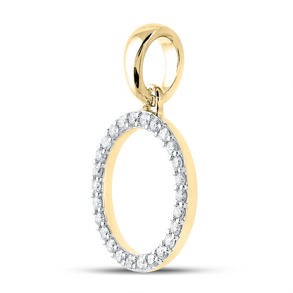 14kt Yellow Or White Gold Diamond Ladies Initial Pendant