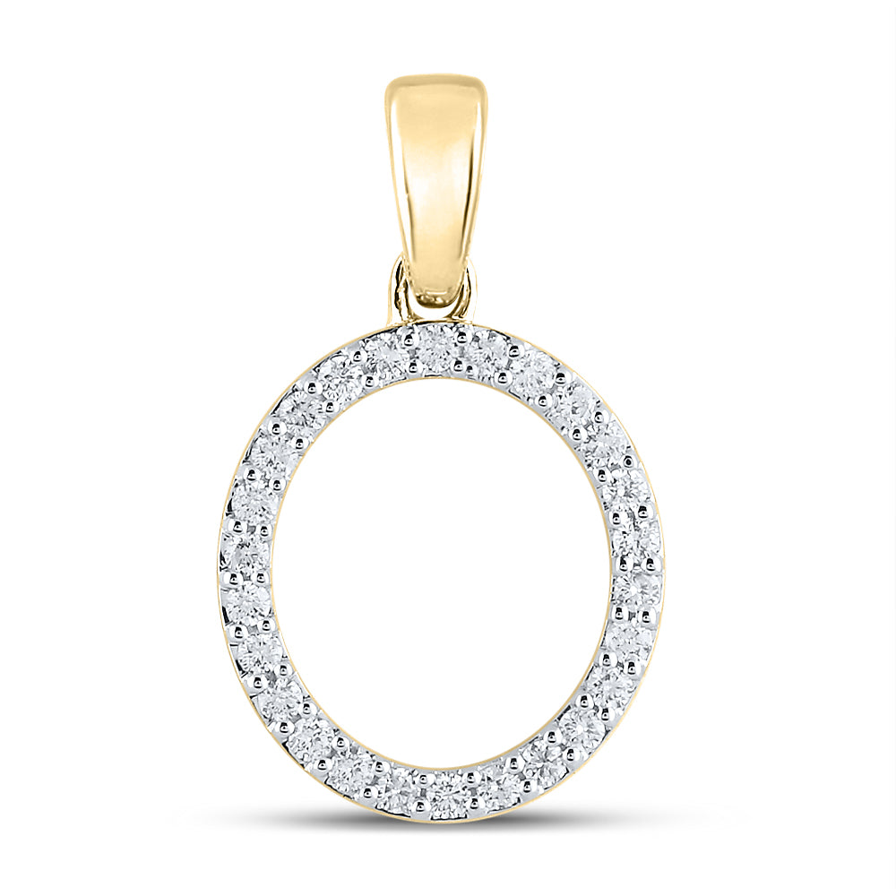 14kt Yellow Or White Gold Diamond Ladies Initial Pendant
