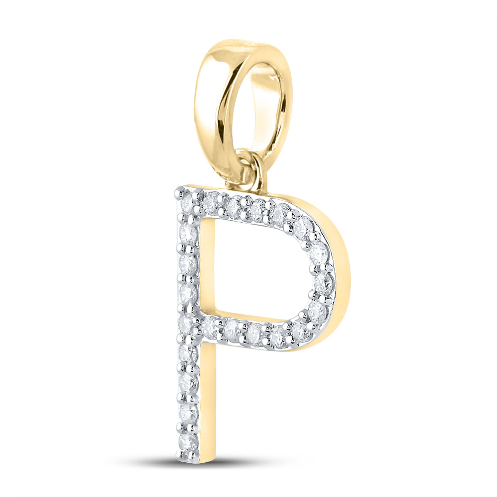 14kt Yellow Or White Gold Diamond Ladies Initial Pendant