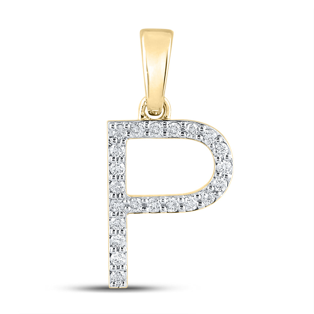 14kt Yellow Or White Gold Diamond Ladies Initial Pendant