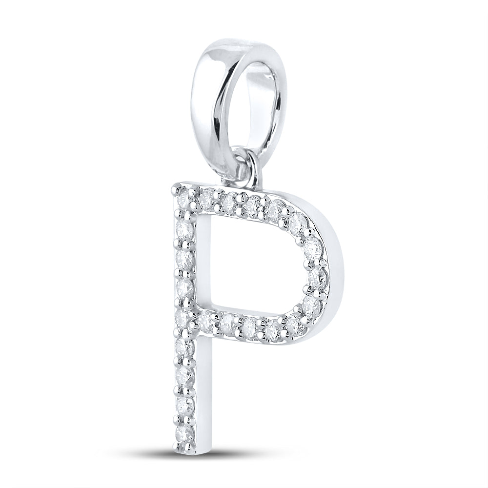 14kt Yellow Or White Gold Diamond Ladies Initial Pendant