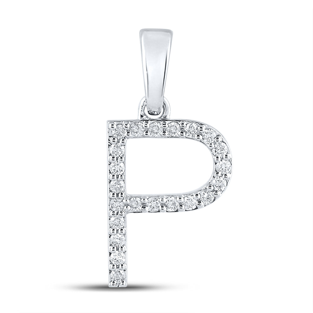 14kt Yellow Or White Gold Diamond Ladies Initial Pendant