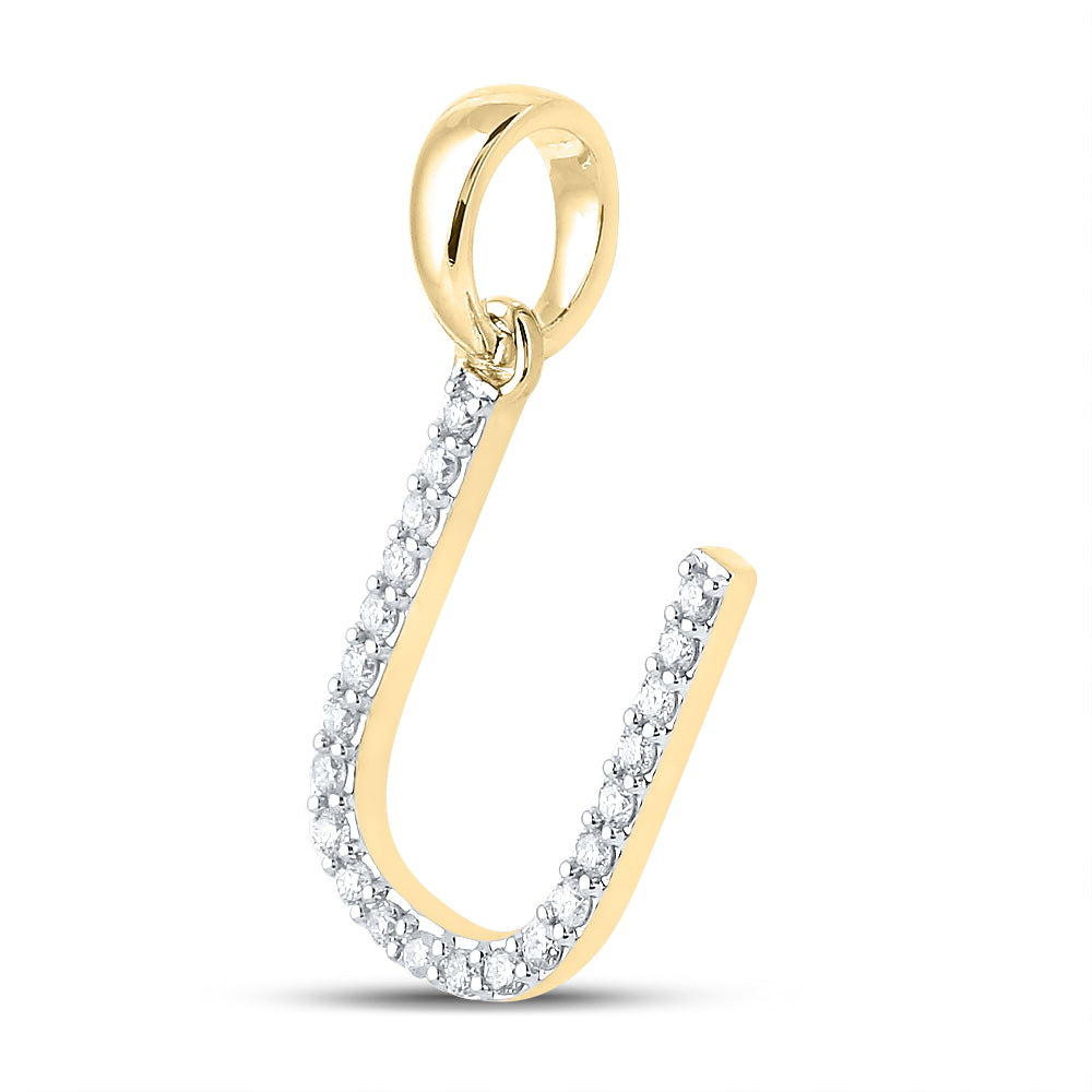 14kt Yellow Or White Gold Diamond Ladies Initial Pendant