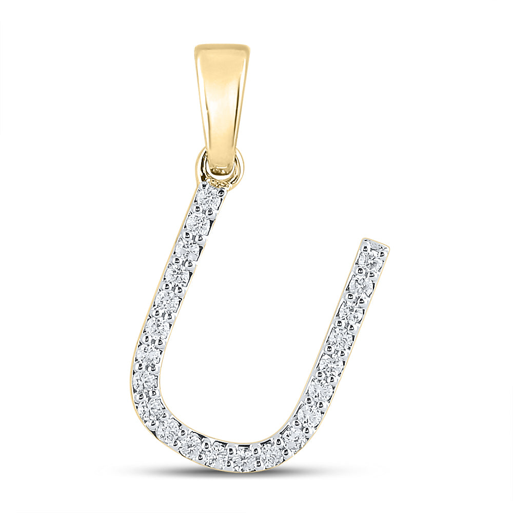14kt Yellow Or White Gold Diamond Ladies Initial Pendant