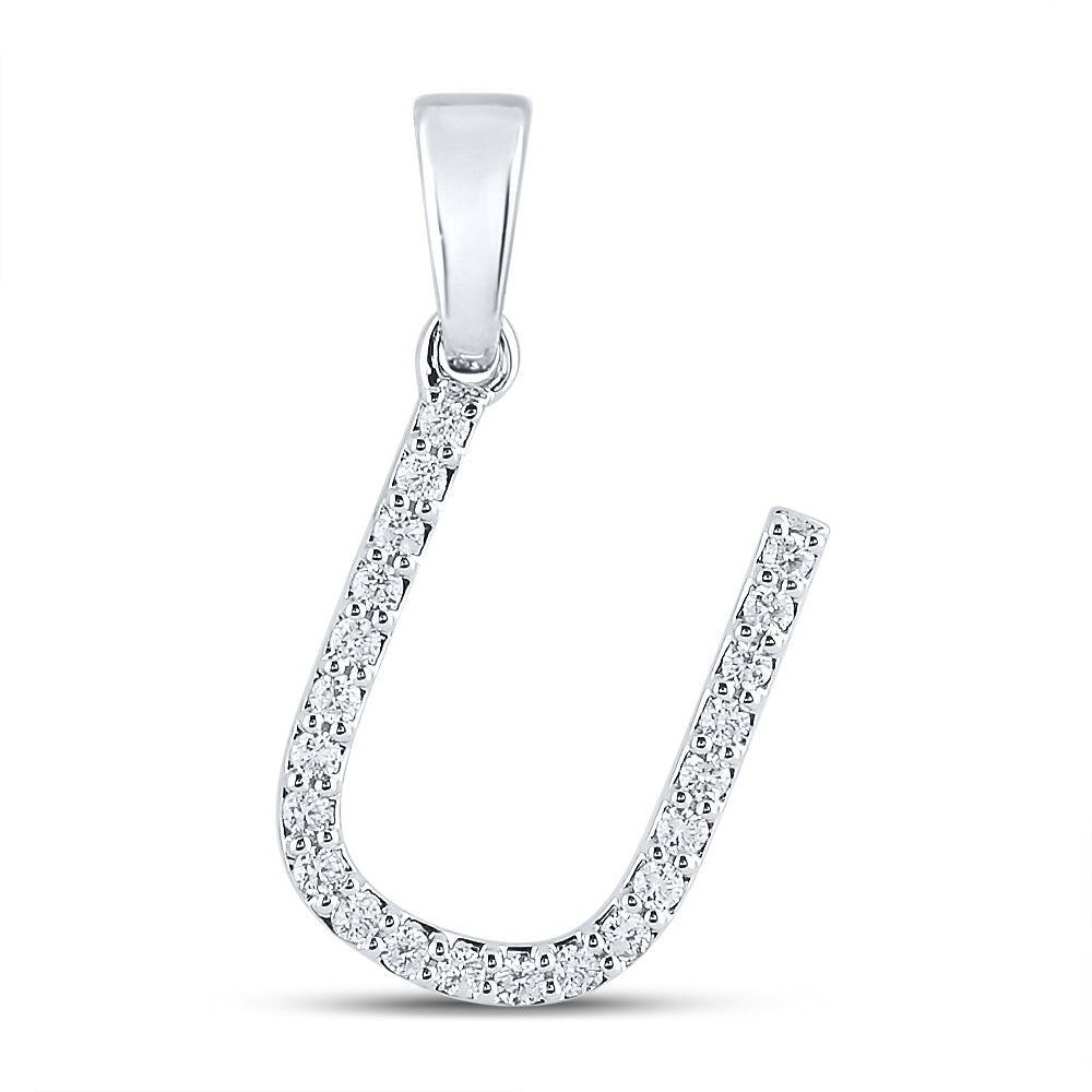 14kt Yellow Or White Gold Diamond Ladies Initial Pendant