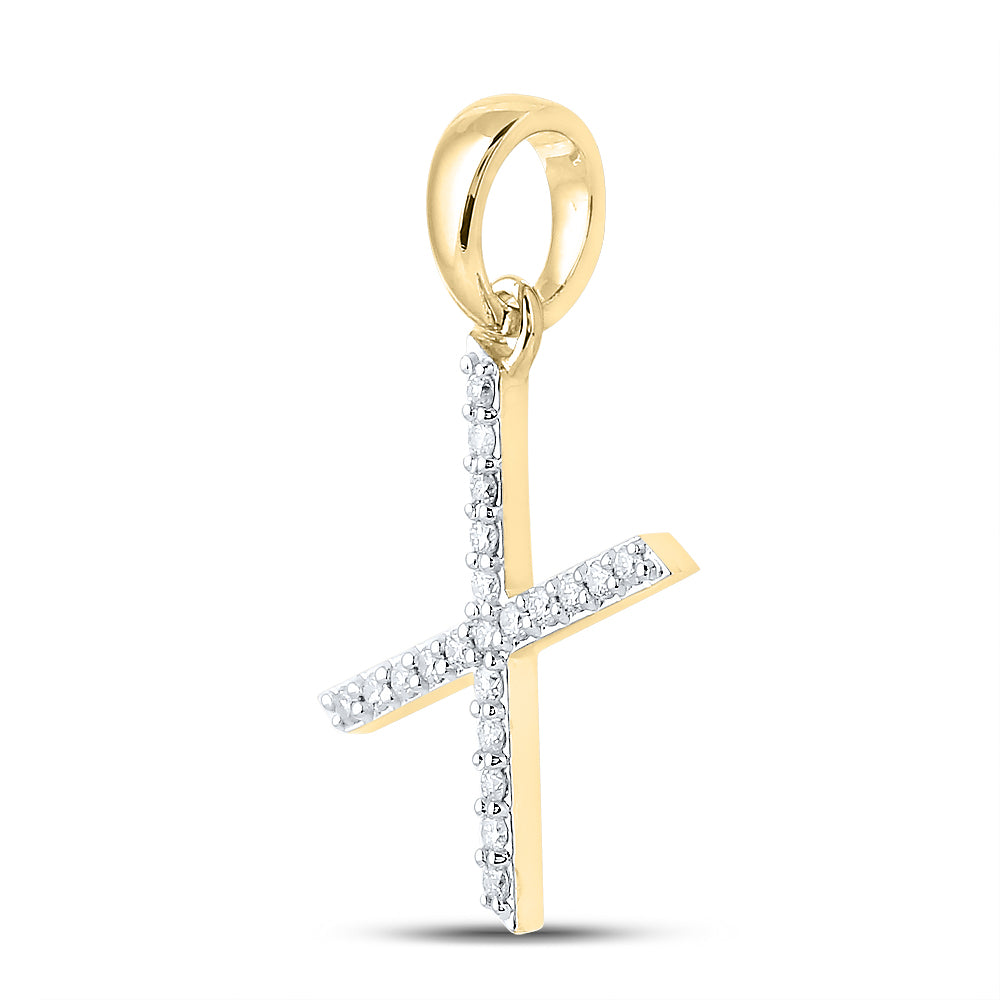 14kt Yellow Or White Gold Diamond Ladies Initial Pendant