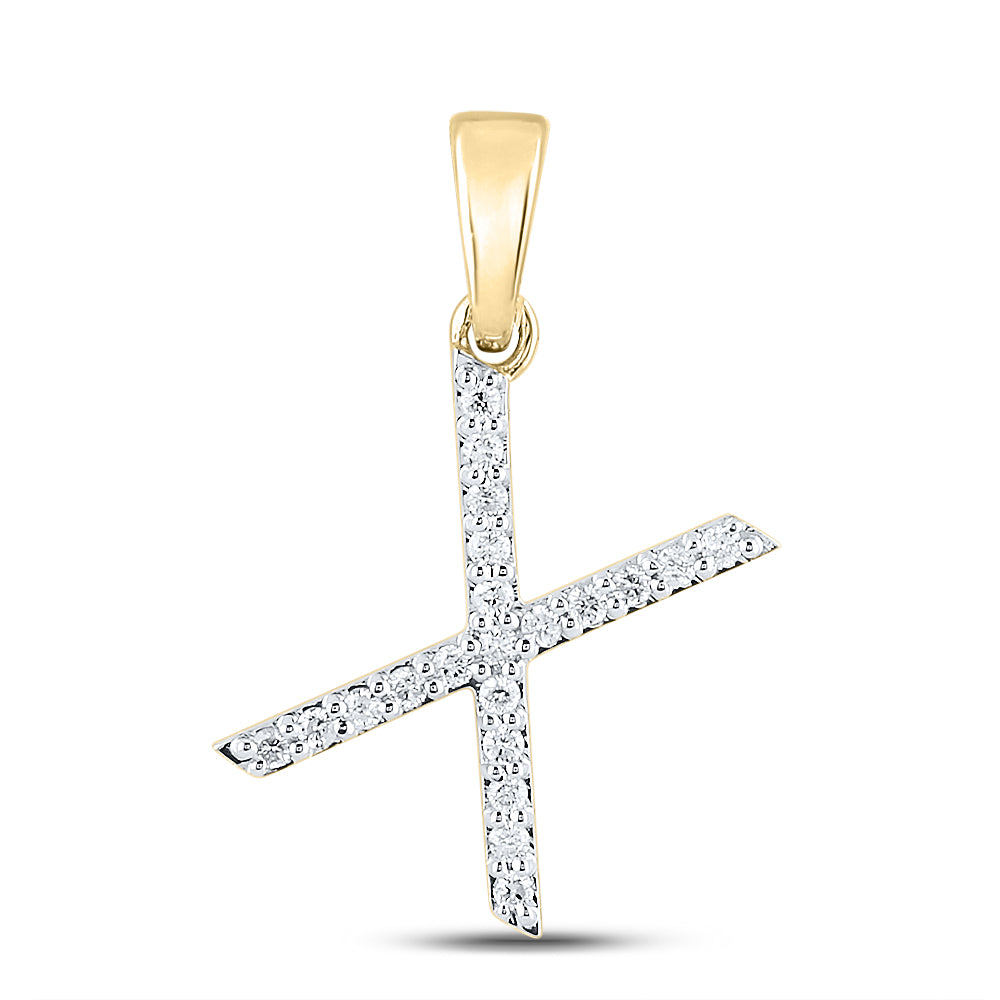 14kt Yellow Or White Gold Diamond Ladies Initial Pendant