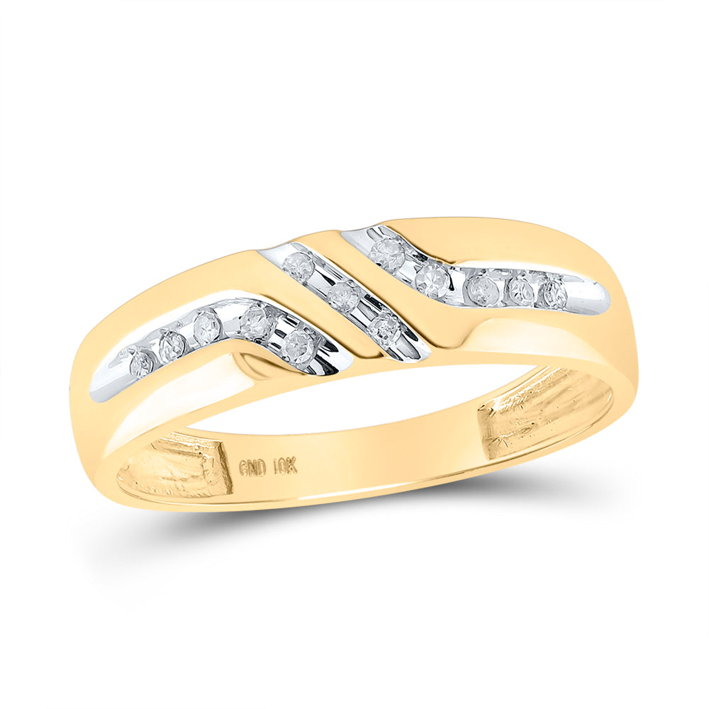 10kt Yellow Gold 1/8ct Diamond P3 Gift Mens Band S9