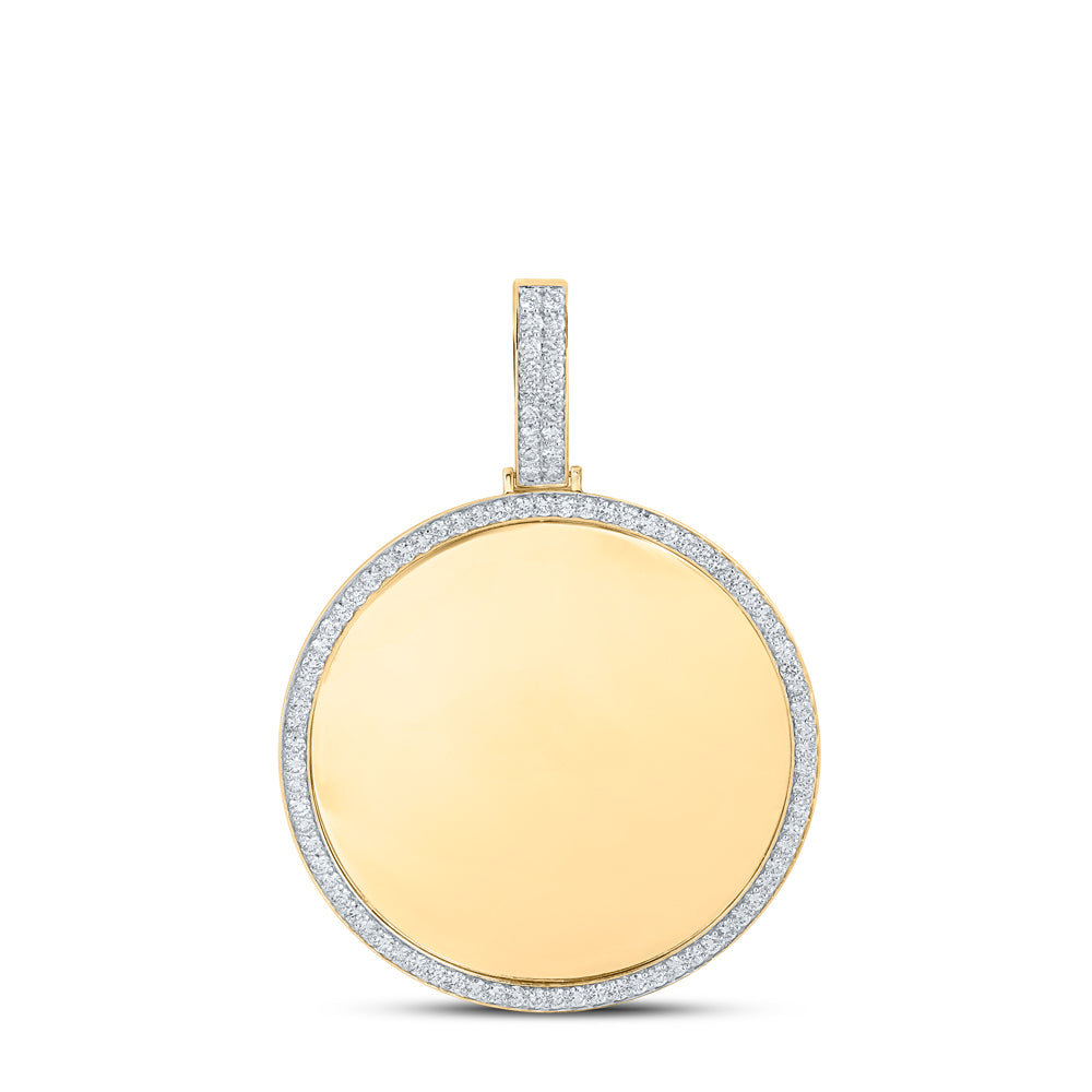 14K Yellow Gold 5Ctw Natural Diamond Nk Memory Mens Charm