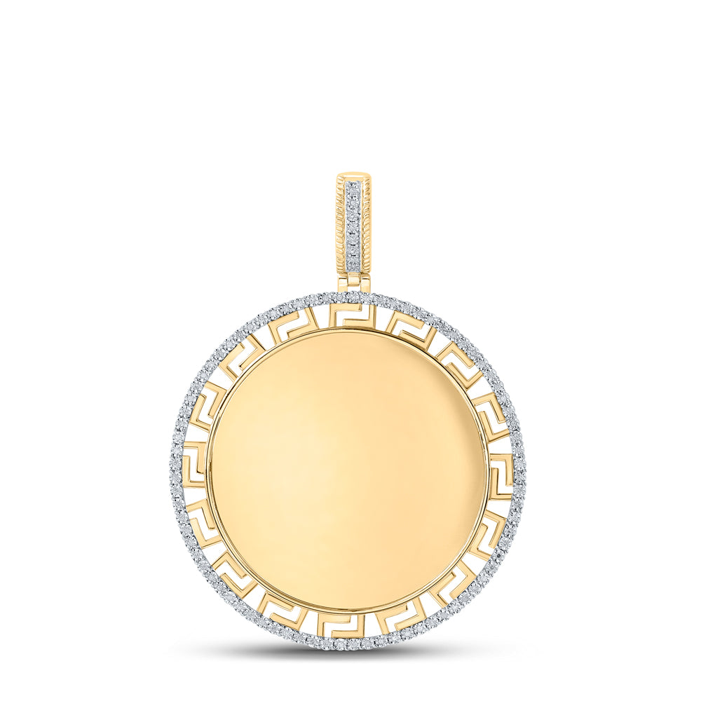 10kt Yellow Gold 1/4 Cttw Diamond Memory Mens Charm