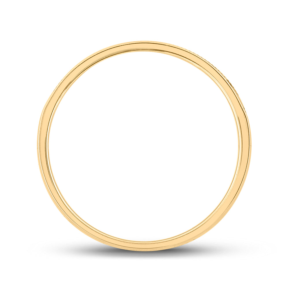 14K Yellow Gold Men's Round Diamond Wedding Band Ring 1/4ctw, Men's Size: 7-13