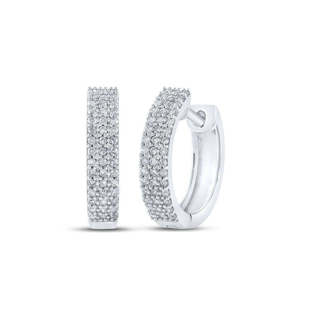 10kt White Gold 1/4 Cttw Diamond Hoop Earring