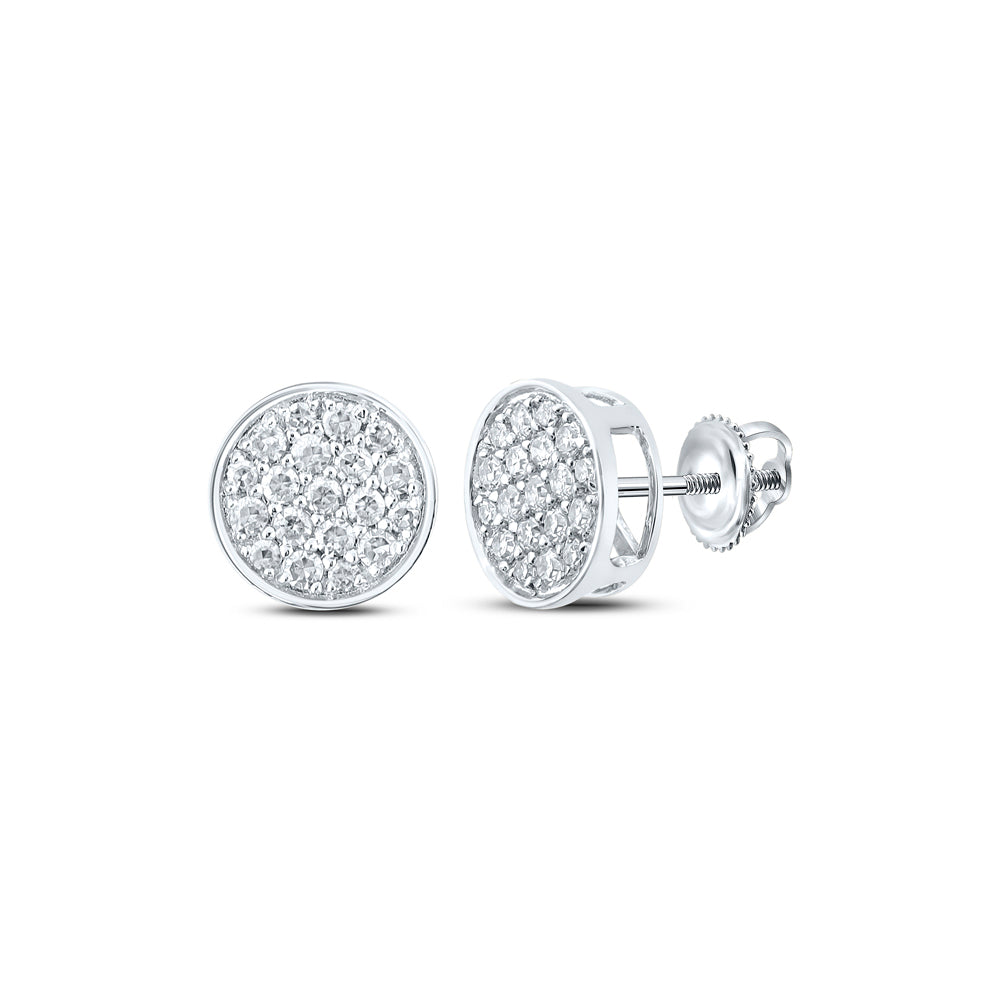 10kt White Gold 1/4 Cttw Diamond Round Earring