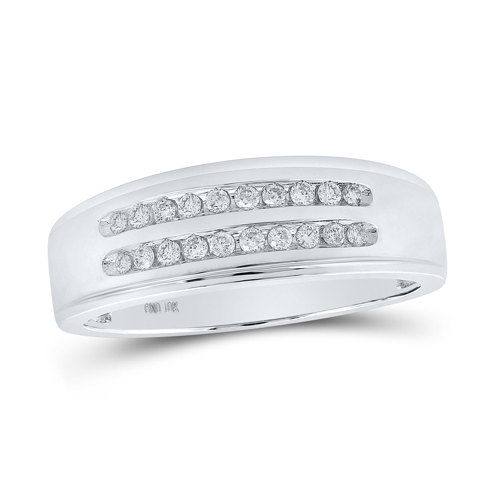 10K White or Rose Gold 3/4 Ctw Diamond Trio Set, Womens Size: 5-9, Mens Size: 8-12