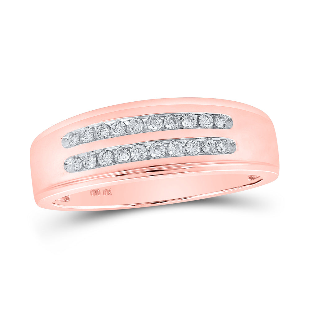 10K White or Rose Gold 3/4 Ctw Diamond Trio Set, Womens Size: 5-9, Mens Size: 8-12