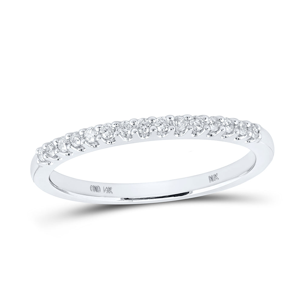 14K White Gold 1/6 Cttw Natural Diamond Ladies Band
