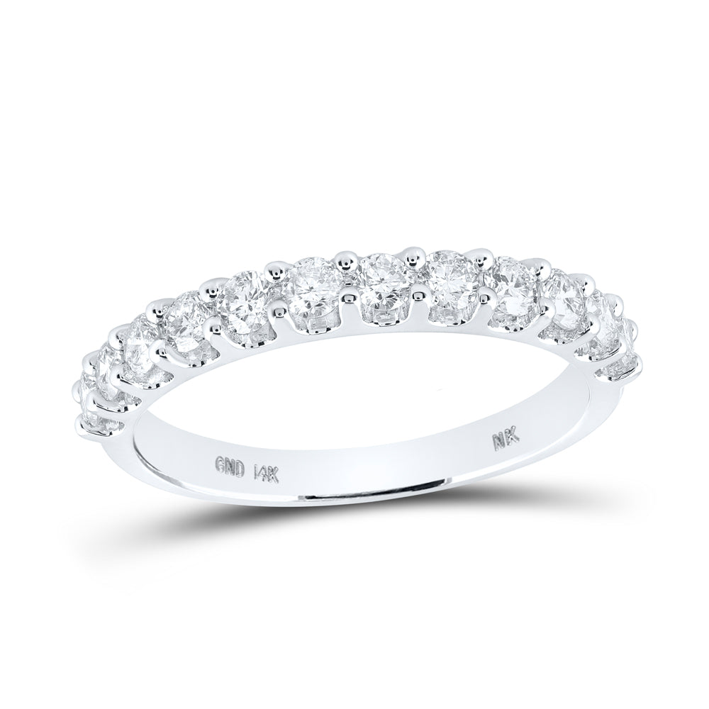 14K White Gold 3/4 Cttw Natural Diamond Ladies Band