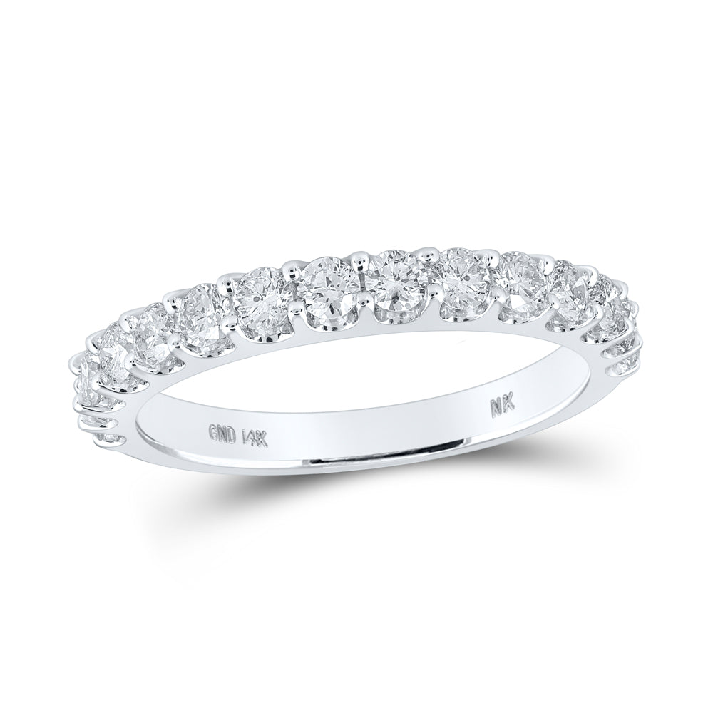 14K White Gold 7/8 Cttw Natural Diamond Ladies Band