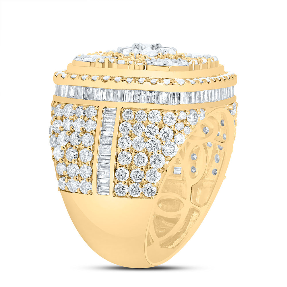 10kt Yellow Gold 5 1/4 Cttw Diamond Mens Ring, Men Size: 8-12