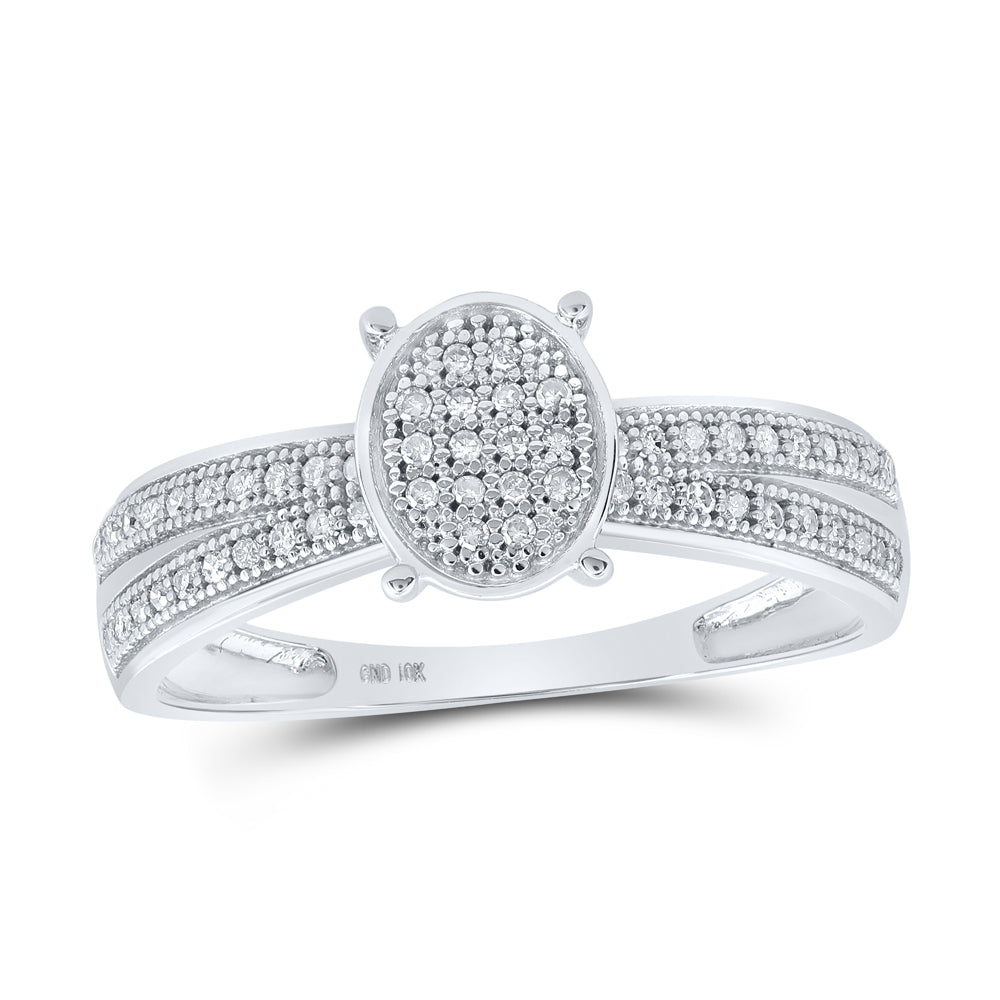 10kt White Gold 1/6 Cttw Wedding Engagement Anniversary Diamond Ring, Women Size: 5-9