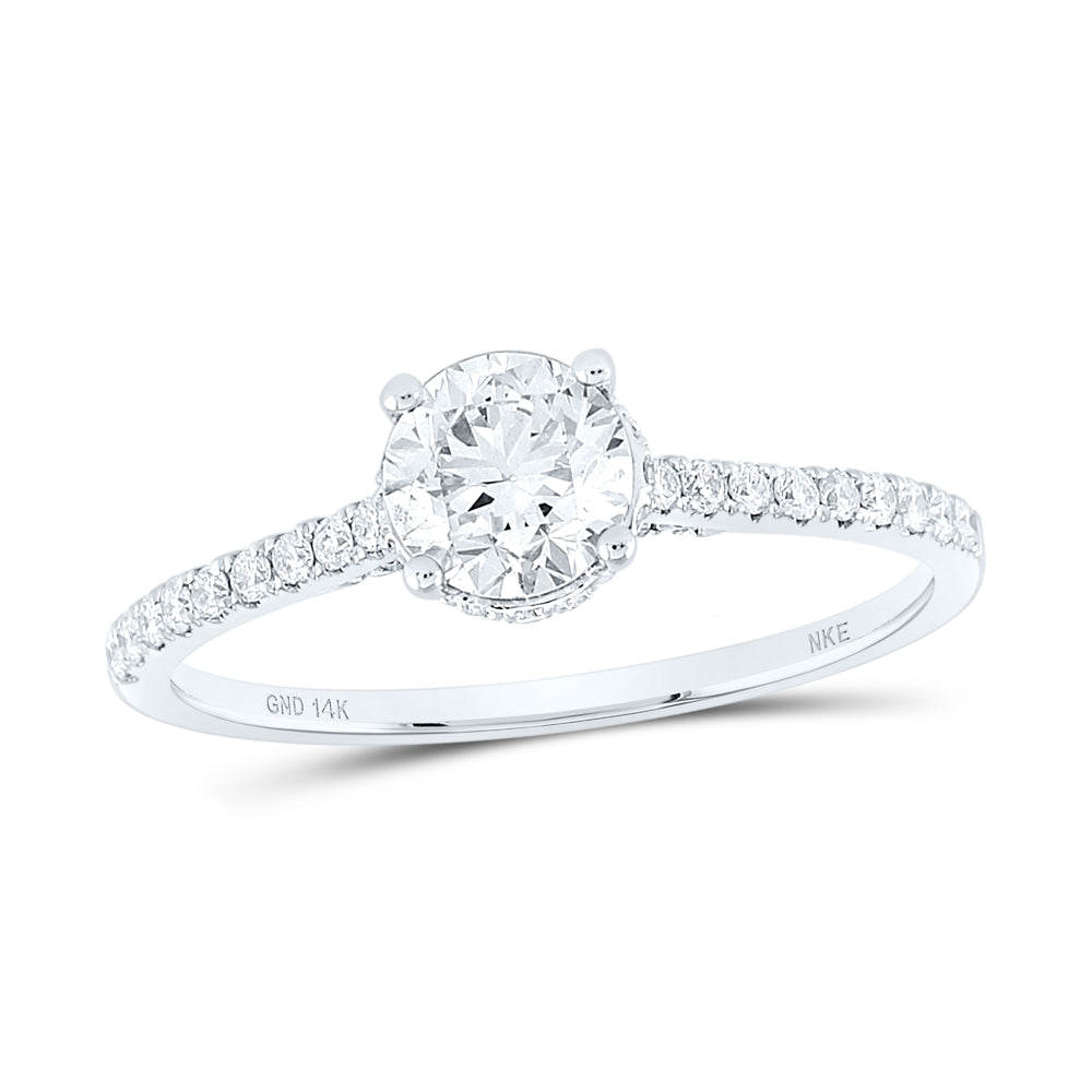 14K White Or Yellow Gold Round Diamond Solitaire Bridal Wedding Engagement Ring , Womens Size: 5-10