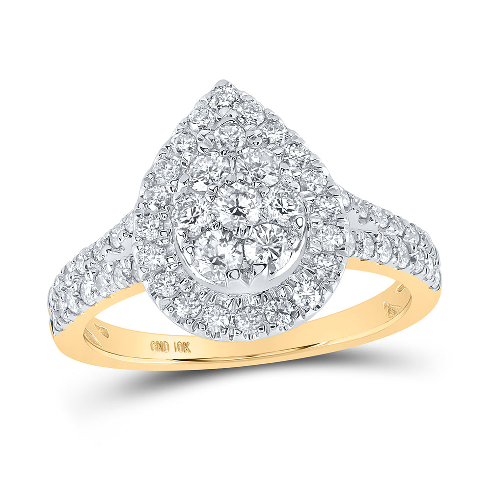 10kt Yellow Gold 1 Cttw Diamond Bridal Wedding Engagement Anniversary Ring, Women Size: 5-9