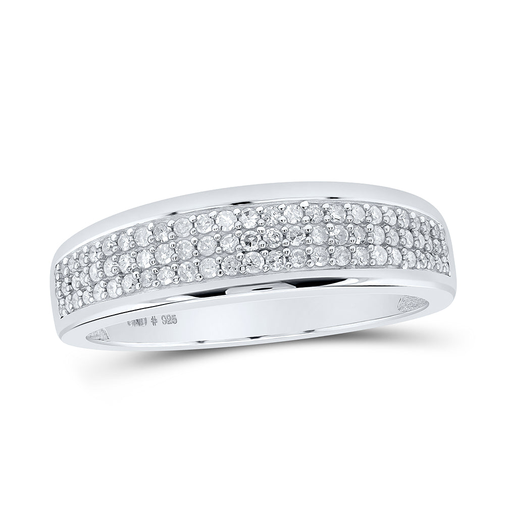 Sterling Silver His Hers Round Diamond Square Matching Wedding Set 7/8 Cttw, Womens Size: 5-10, Mens Size: 7-13