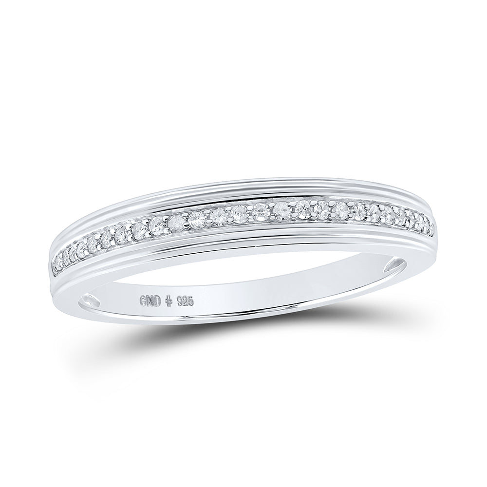 Sterling Silver His Hers Round Diamond Cluster Matching Wedding Set 5/8 Cttw, Womens Size: 5-10, Mens Size: 7-13