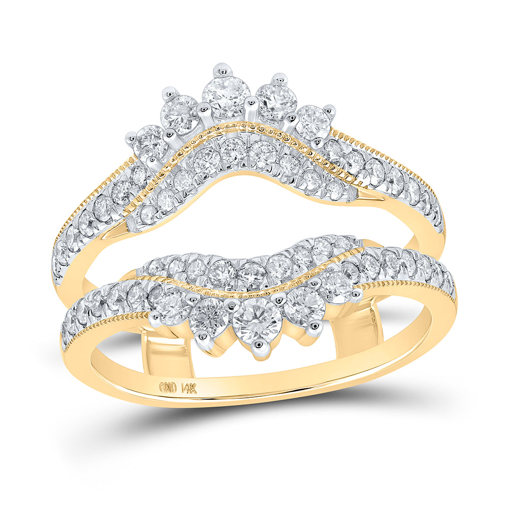 14K Yellow Gold 3/4Ctw Natural Diamond Insert Enhancer Ring