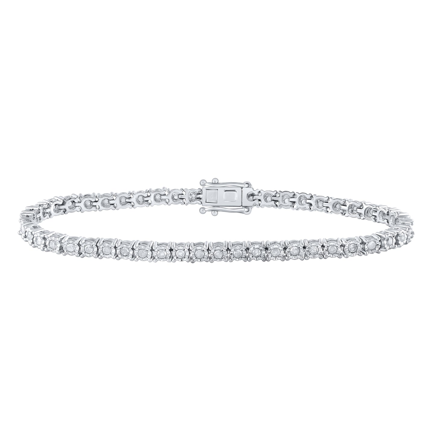 Sterling Silver 1 Cttw Diamond Bracelet