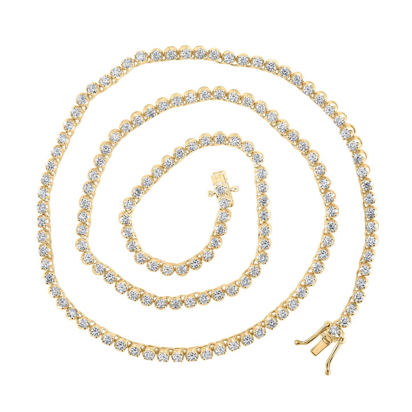 14kt Yellow Gold 8 5/8 Cttw Diamond Tennis Chain, Length: 20 Inch