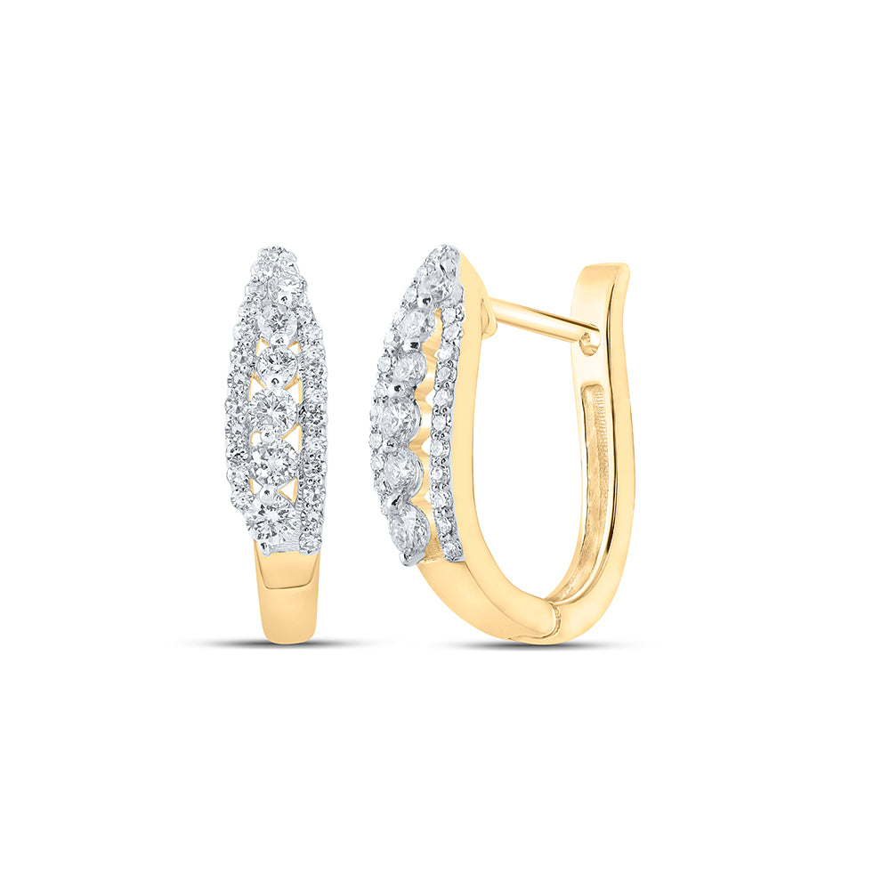 10kt Yellow Gold 1/2 Cttw Diamond Hoops Earring