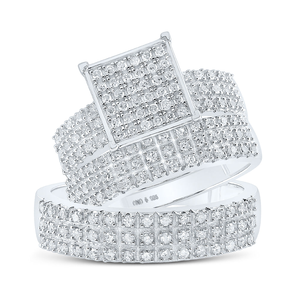 Sterling Silver 7/8ctw Diamond P1 Gift Trio Set