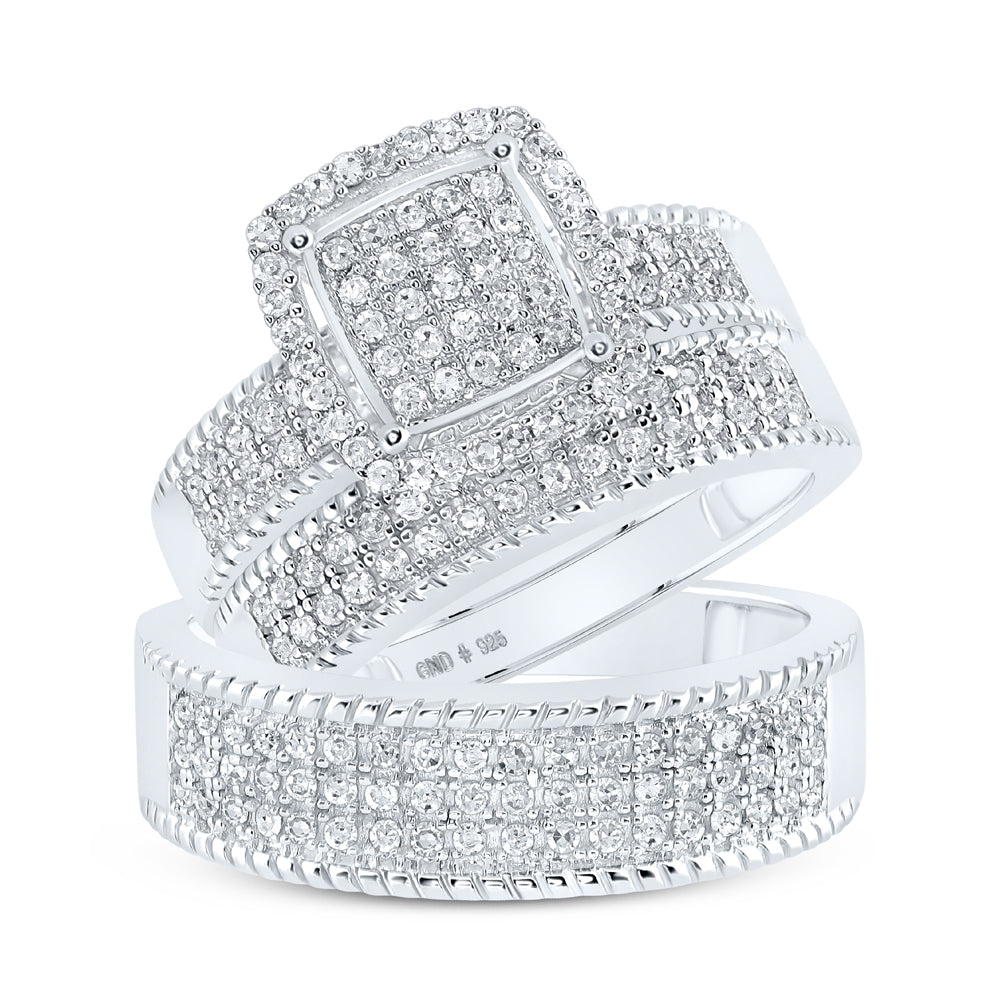 Sterling Silver 7/8ct. Diamond P1 Gift Trio Set