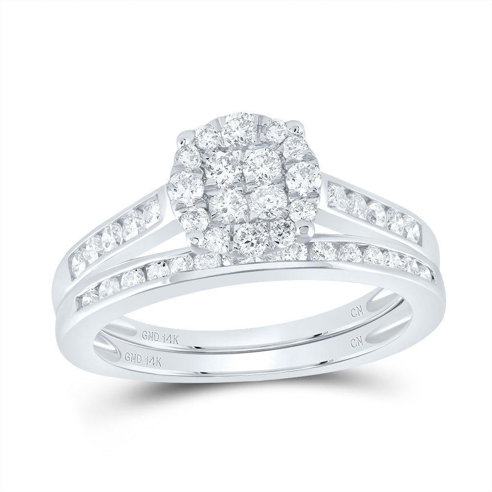 14K White Gold 3/4 Ct Diamond Bridal Set, Womens Size: 5-9