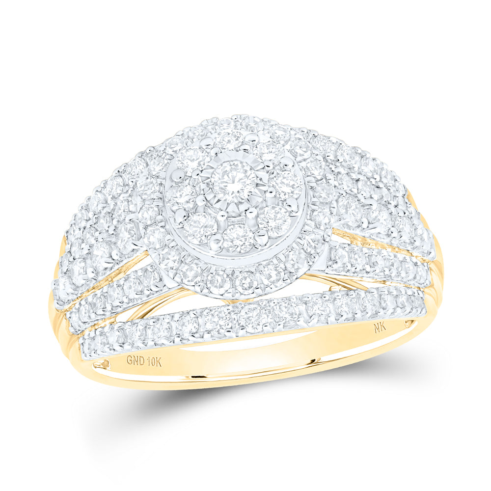 10kt Yellow Gold 1 Cttw Diamond Bridal Wedding Engagement Anniversary Ring, Women Size: 5-9