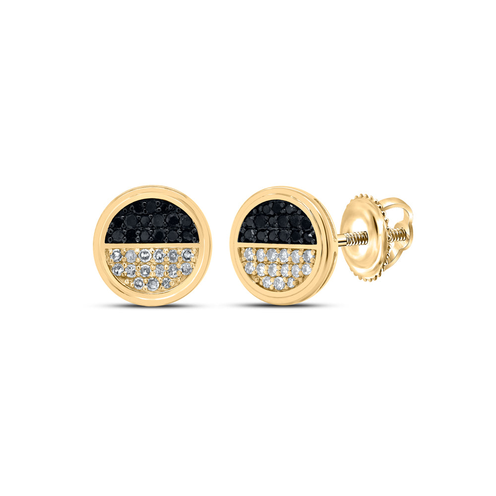 10kt Yellow Gold 1/4 Cttw Diamond Round Shape Earring