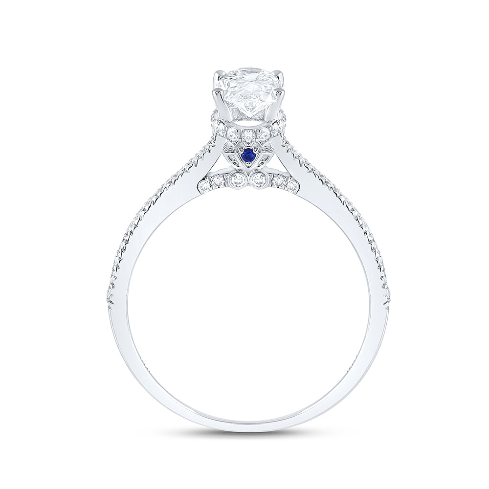 14K White Gold Oval Diamond Solitaire Bridal Wedding Engagement Ring 1 Cttw, Womens Size: 5-10