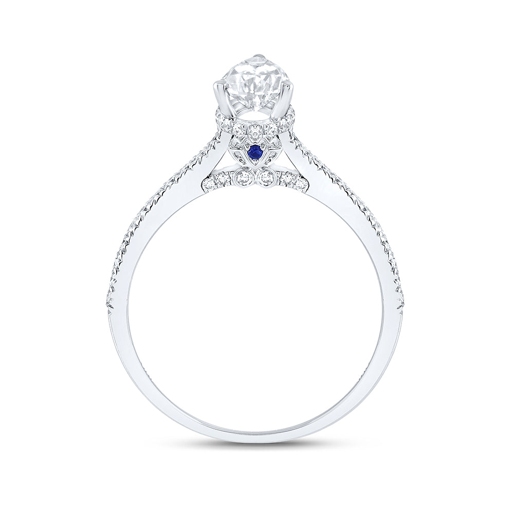 14K White Gold Pear Diamond Solitaire Bridal Wedding Engagement Ring 1ctw, Women's Size: 5-10