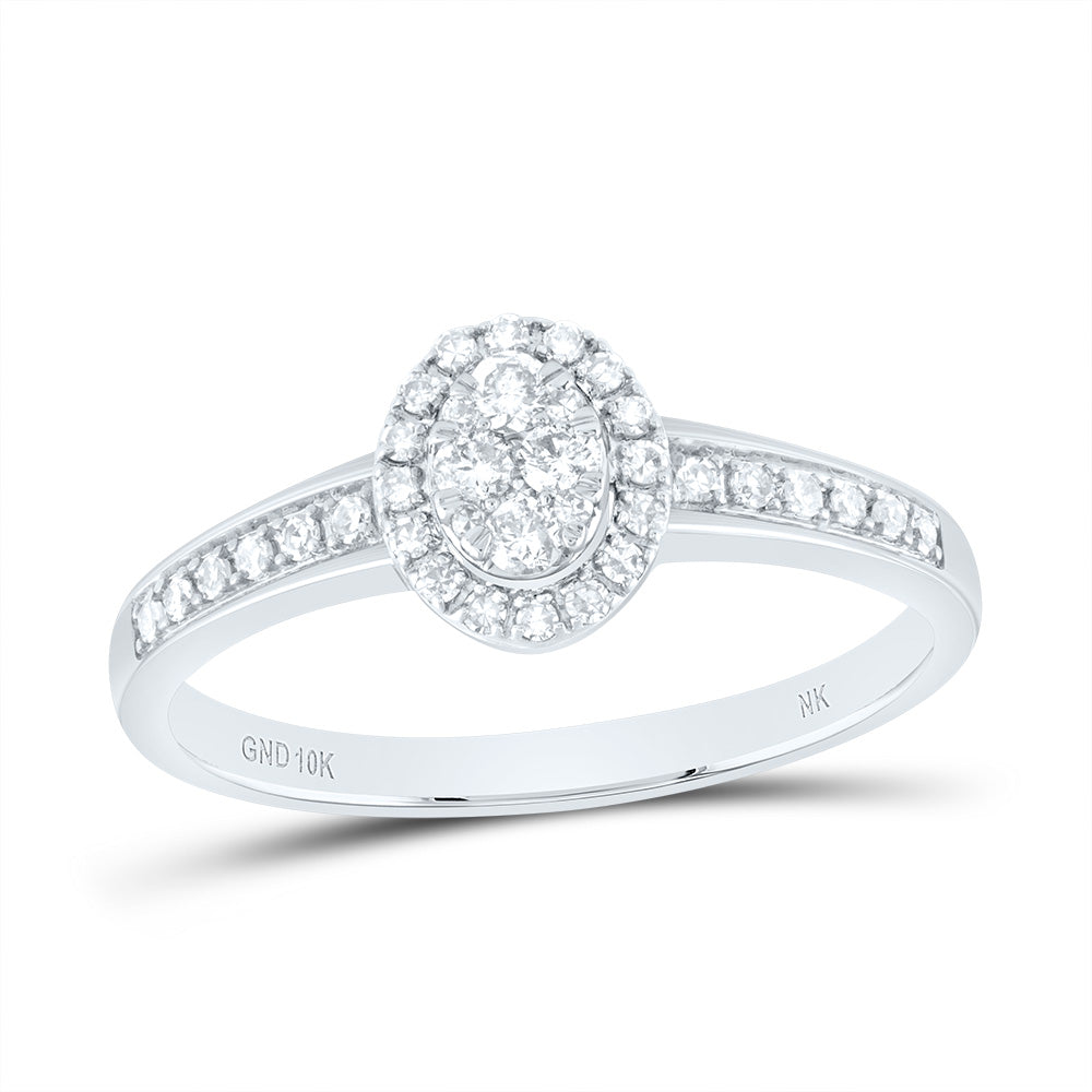 10kt White Gold 1/4 Cttw Wedding Engagement Anniversary Diamond Ring, Women Size: 5-9
