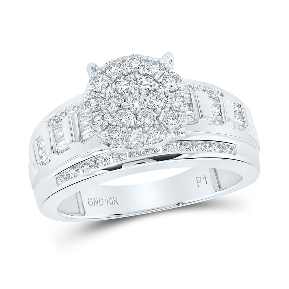 10kt White Gold 1 Cttw Wedding Engagement Anniversary Diamond Ring, Women Size: 5-9